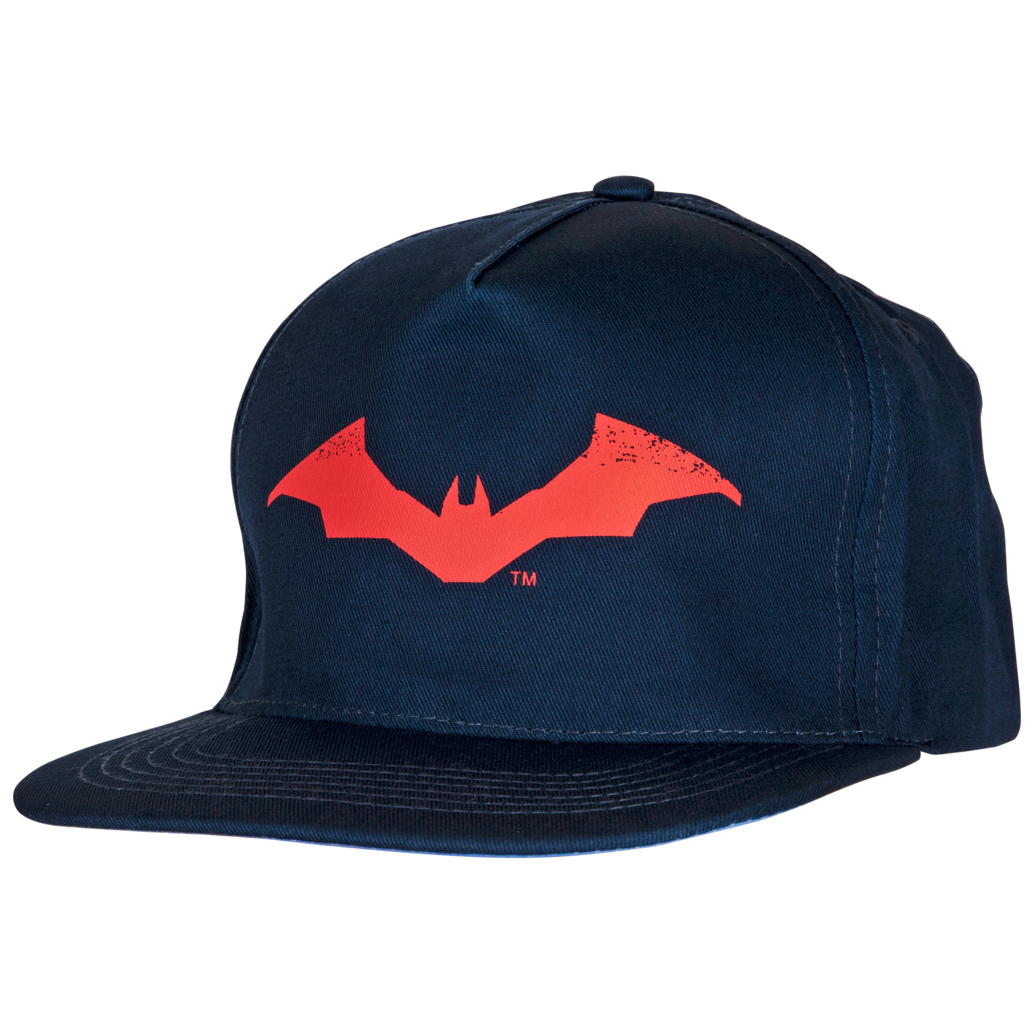 DC Comics The Batman Sketched Logo and Font Embroidery Flat Bill Hat